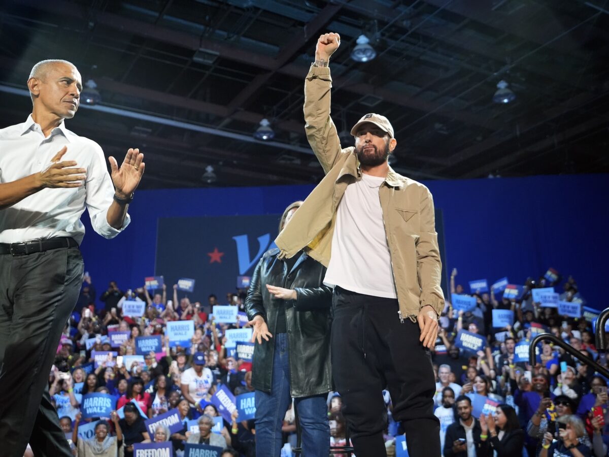 Eminem, Obama rally in Detroit for Harris
